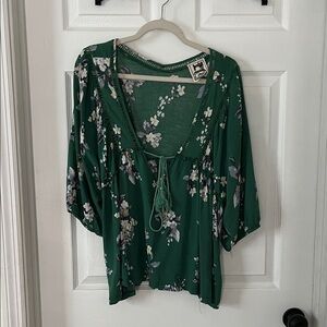 Floral Green Women's Top